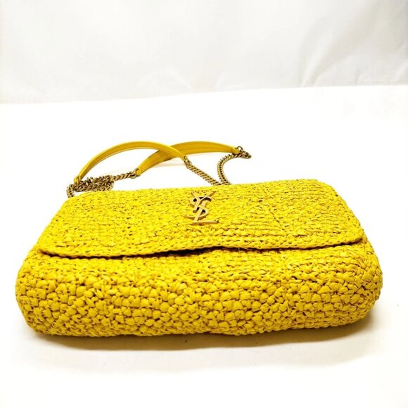Saint Laurent Shoulder Bag Yellow Straw 995-070325 - Picture 5 of 13